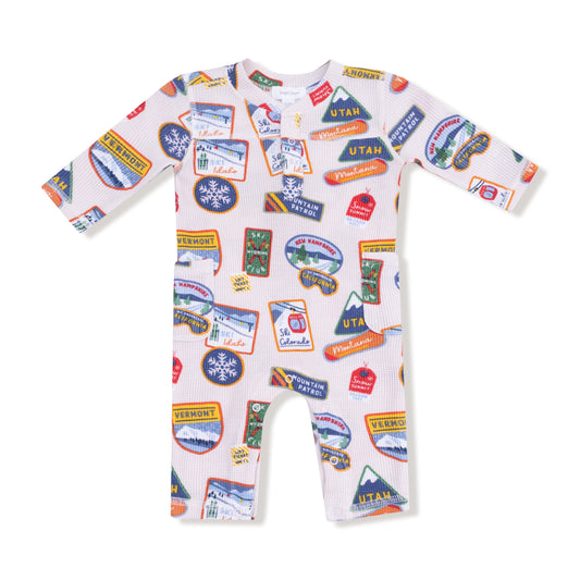 Vintage State Snow Sport Patches Uni Romper