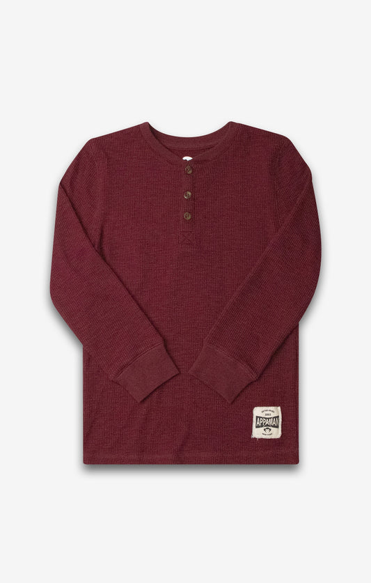 Dark Cherry Toddler Craftsman Thermal Henley