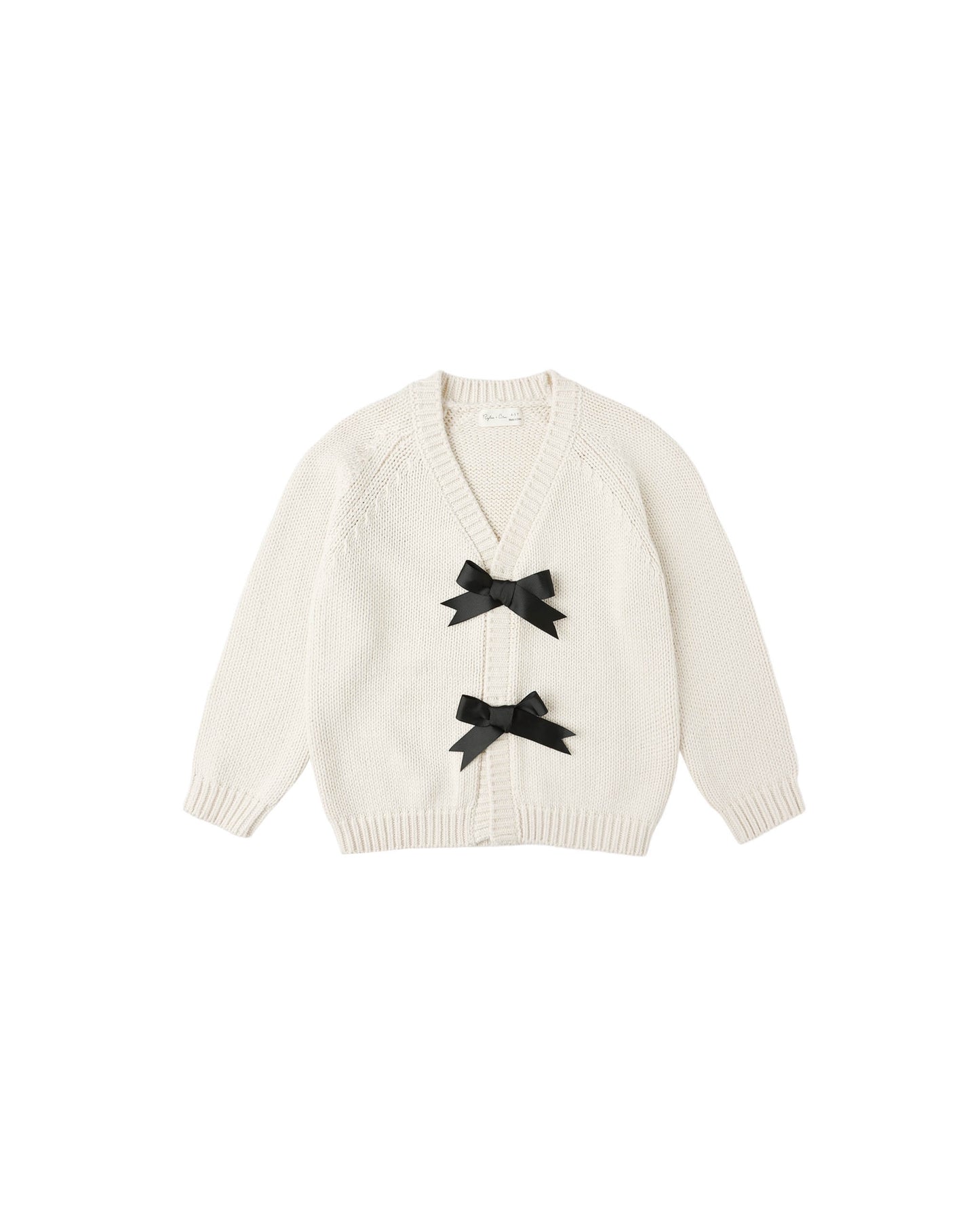 Black Bows Cream Toddler Cardigan