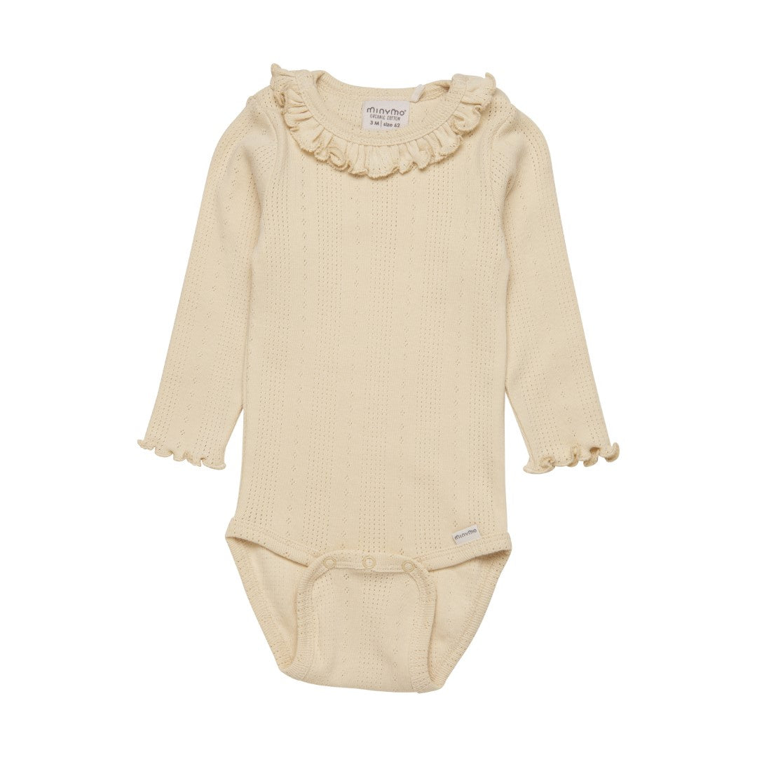 Ribbed Ruffle Onesie LS Bisc