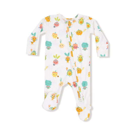 Crunch Munch Veggie Sports 2 Way Zipper Footie
