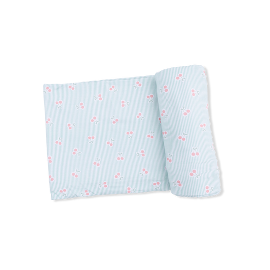 Tiny Cherry Stripe - Swaddle Blanket