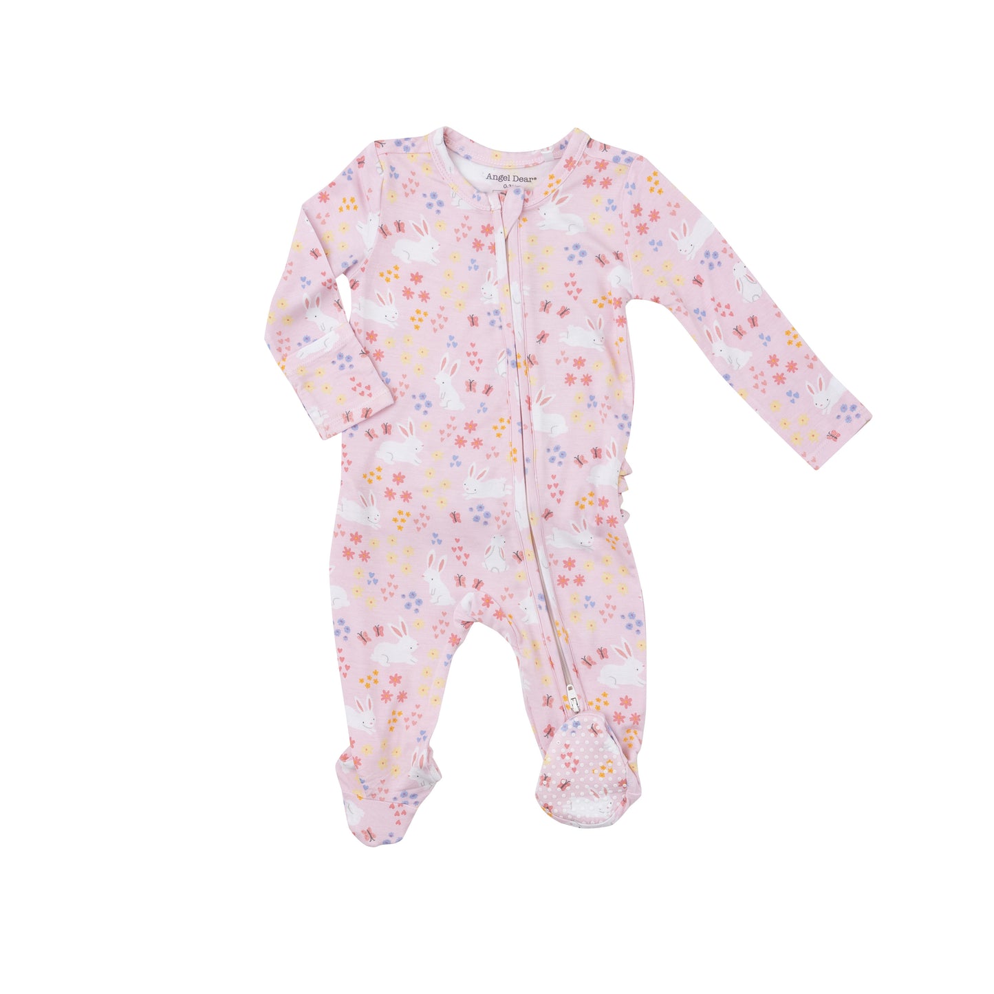 2 Way Ruffle Zipper Footie-Bunny Meadow : 0-3M