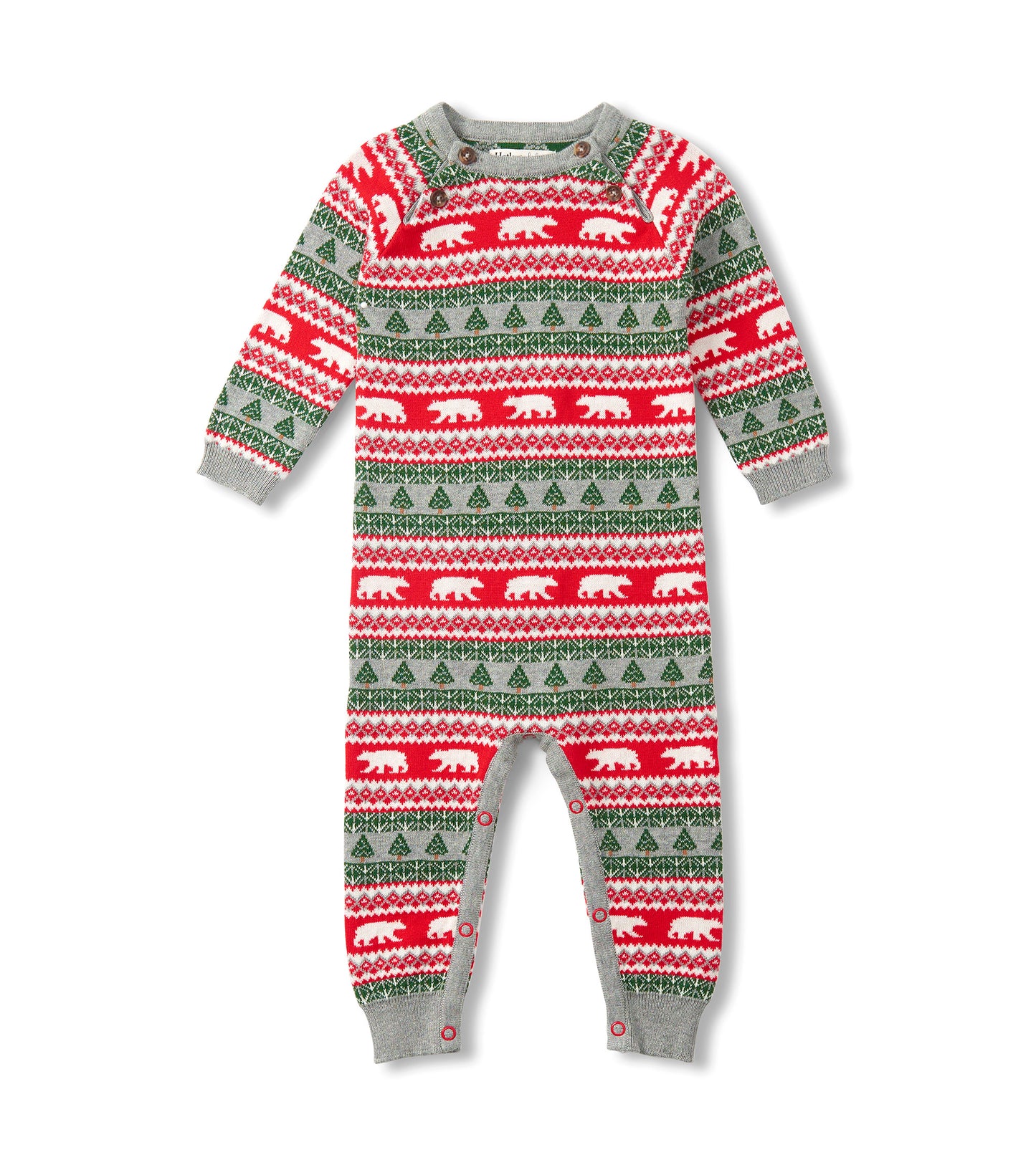 Polar Bear Fair Isle Knit LS Romper / 1250