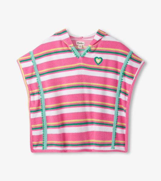 Candy Stripe Hooded Beach Cover Up