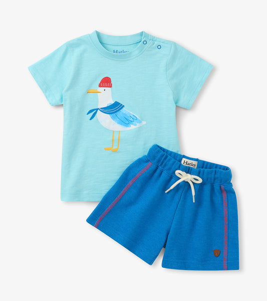 Charming Seagull Tee & Short Set