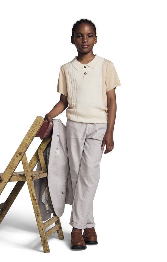 Sweater Knit Kid Polo