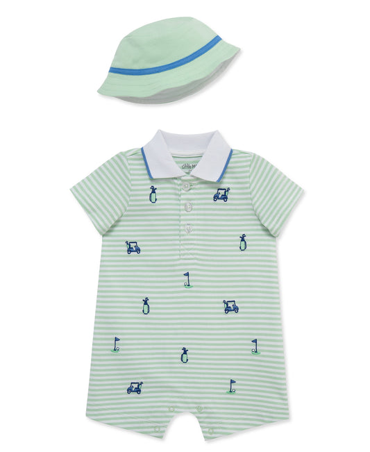 Golf Polo Romper with Hat