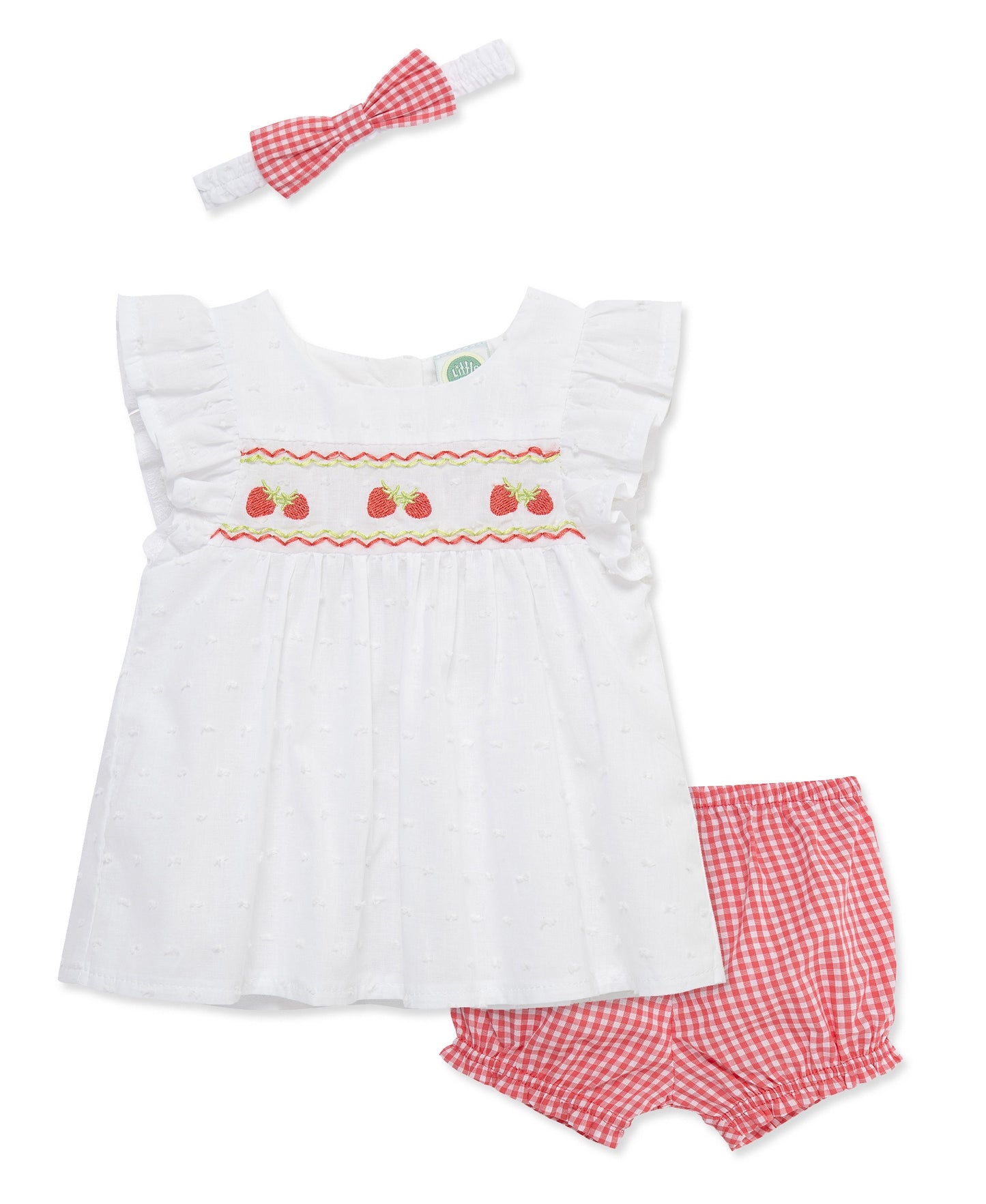 Embroidered Strawberry Sunsuit