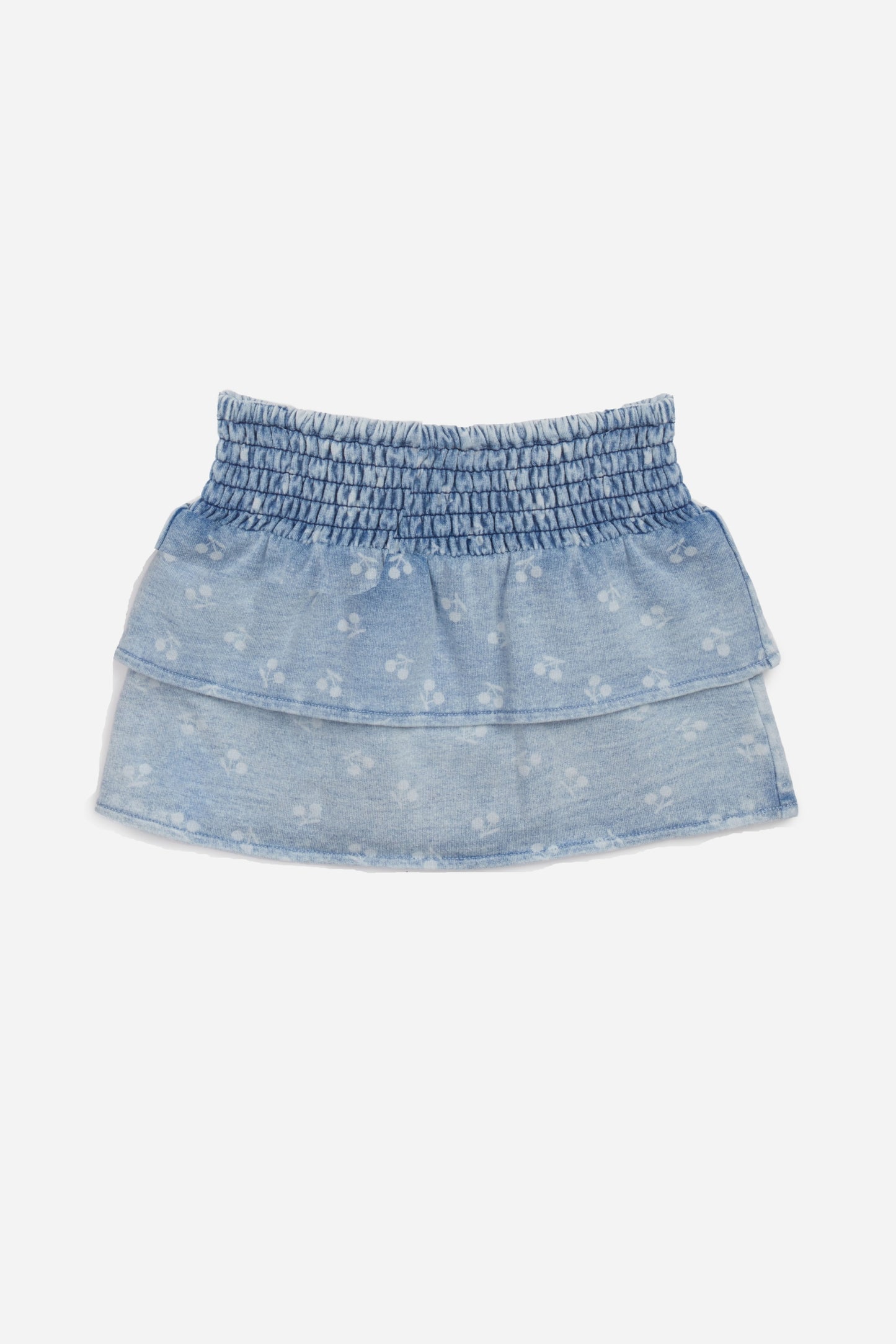 Bleach Wash Indigo Cherry Skirt