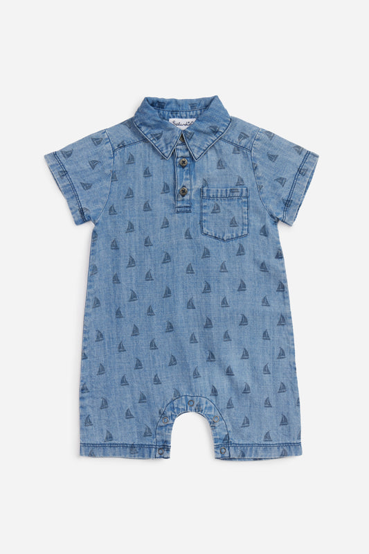 Sail Away Print Shortie Romper