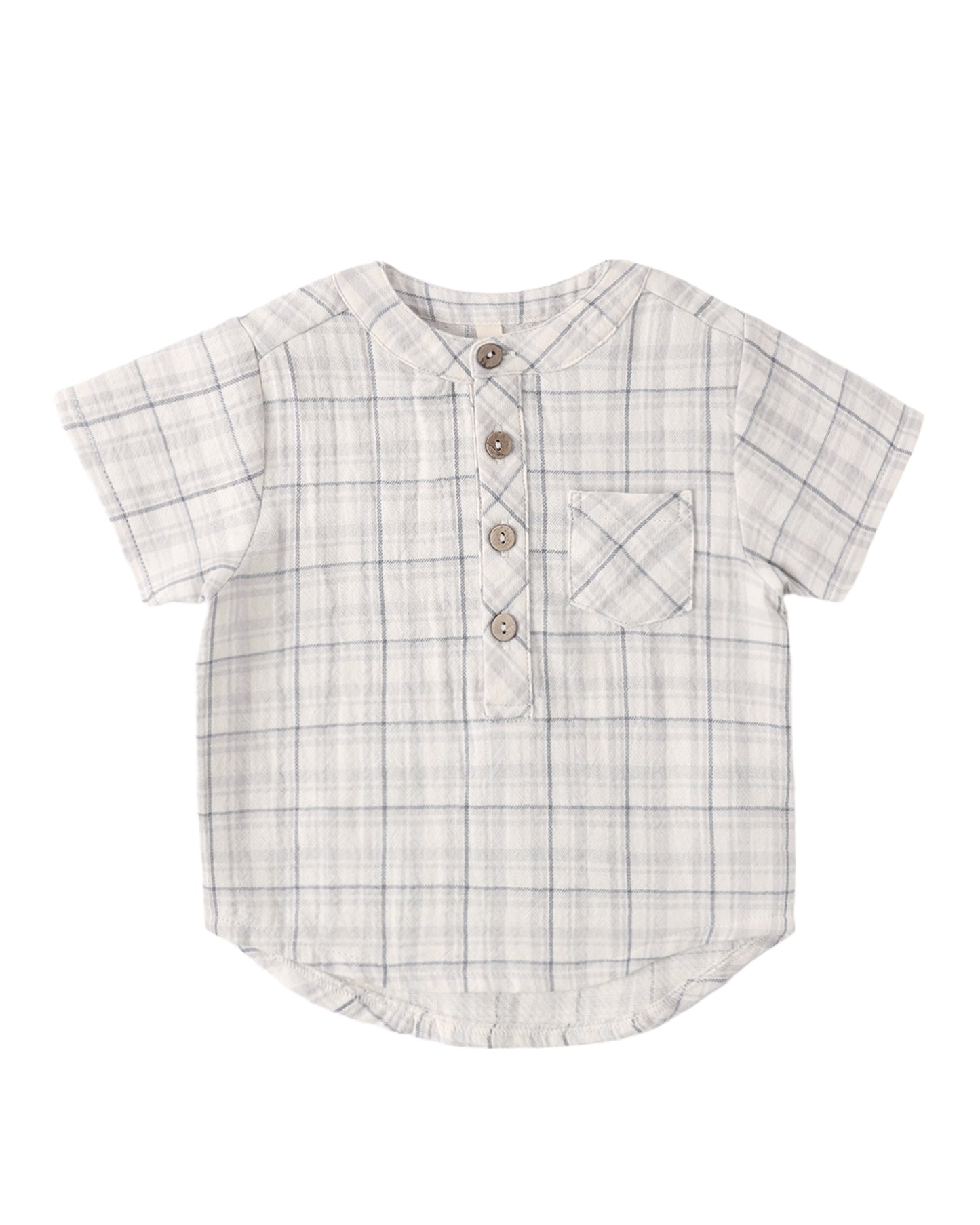Jaxson Baby Shirt in Blue Plaid