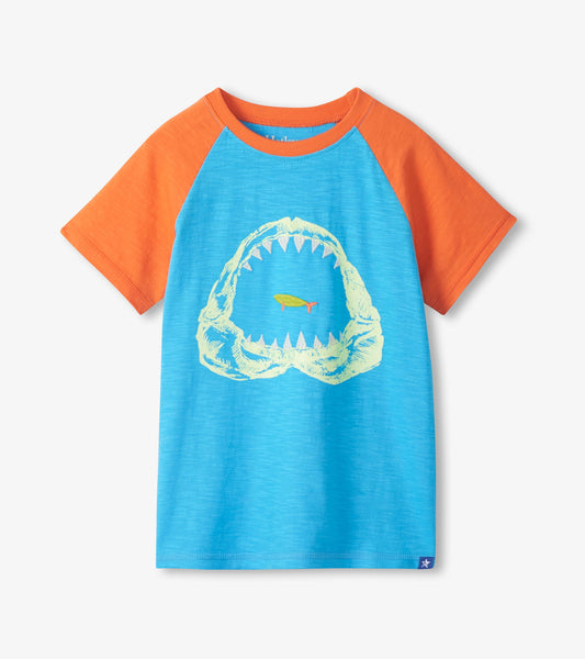 Shark Raglan Tee in Horizon Blue