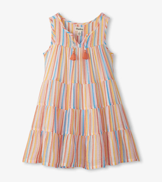 Sunny Stripes Tiered Kid Dress