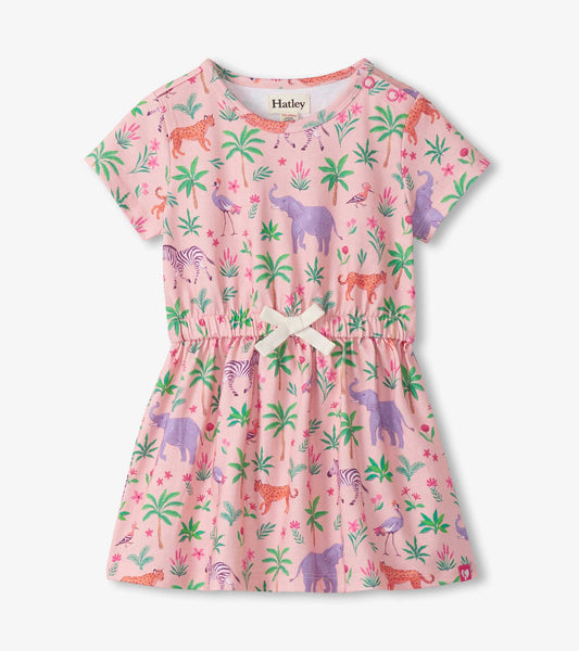 Tender Safari SS Baby Dress in Pink