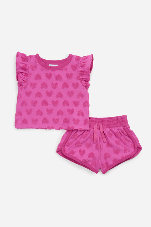 Loopy Terry Heart Toddler Set
