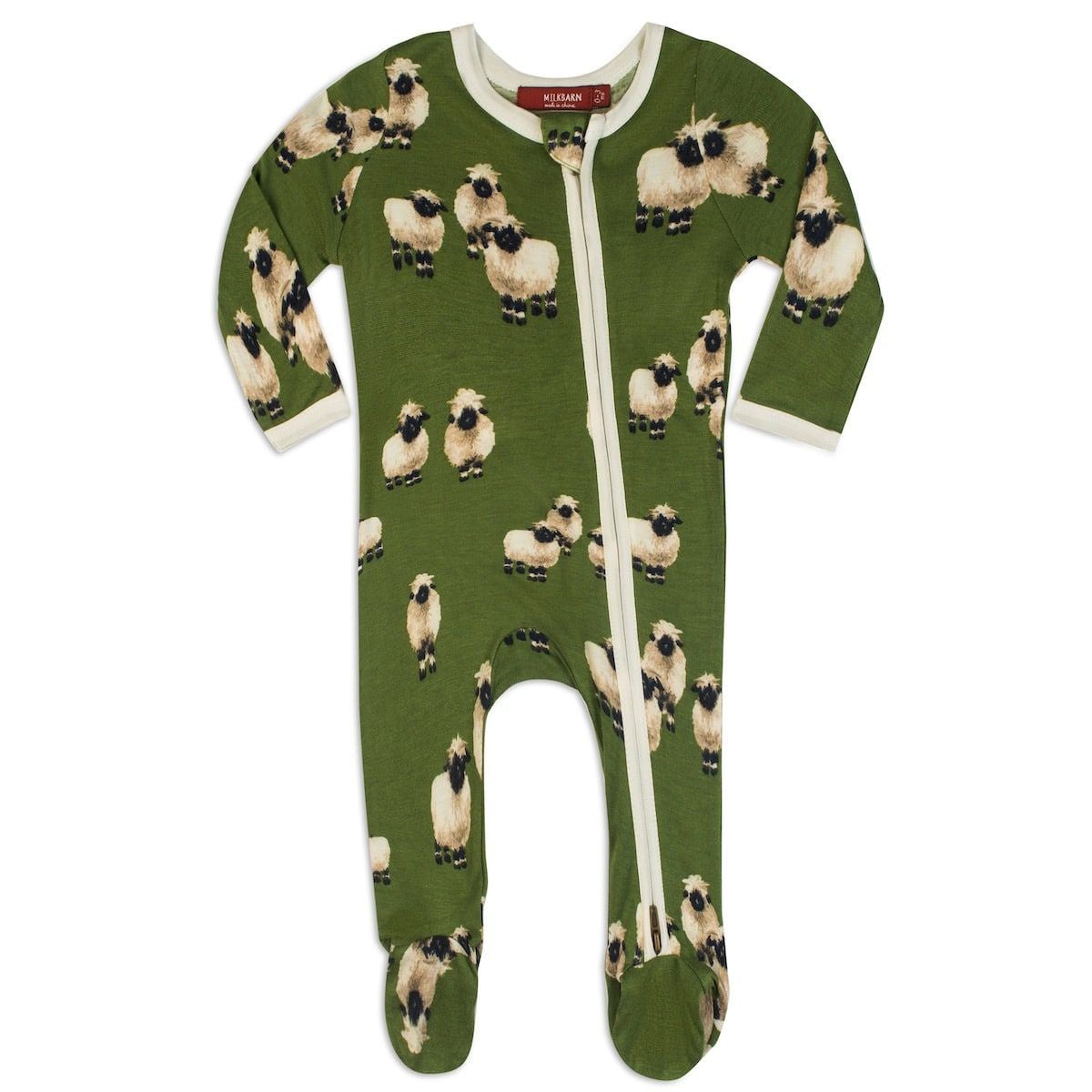 Bamboo Fitted Footed Romper Valais  Sheep
