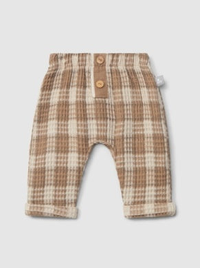 LS Tee & Waffle Plaid Pant Set
