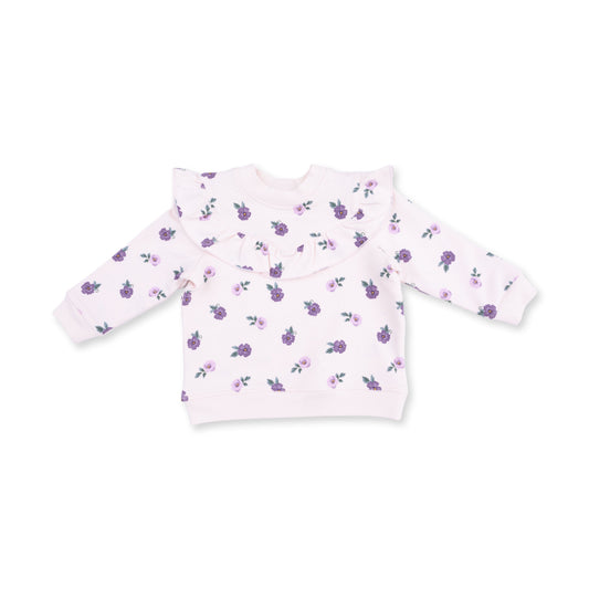 Violetta Floral - V-ruffle Sweatshirt