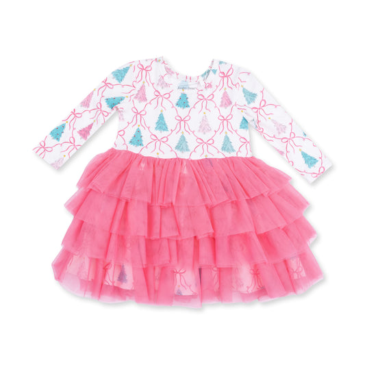 Bow Trellis Tree - Twirly Long Sleeve Tutu Dress And Cartwheel Short