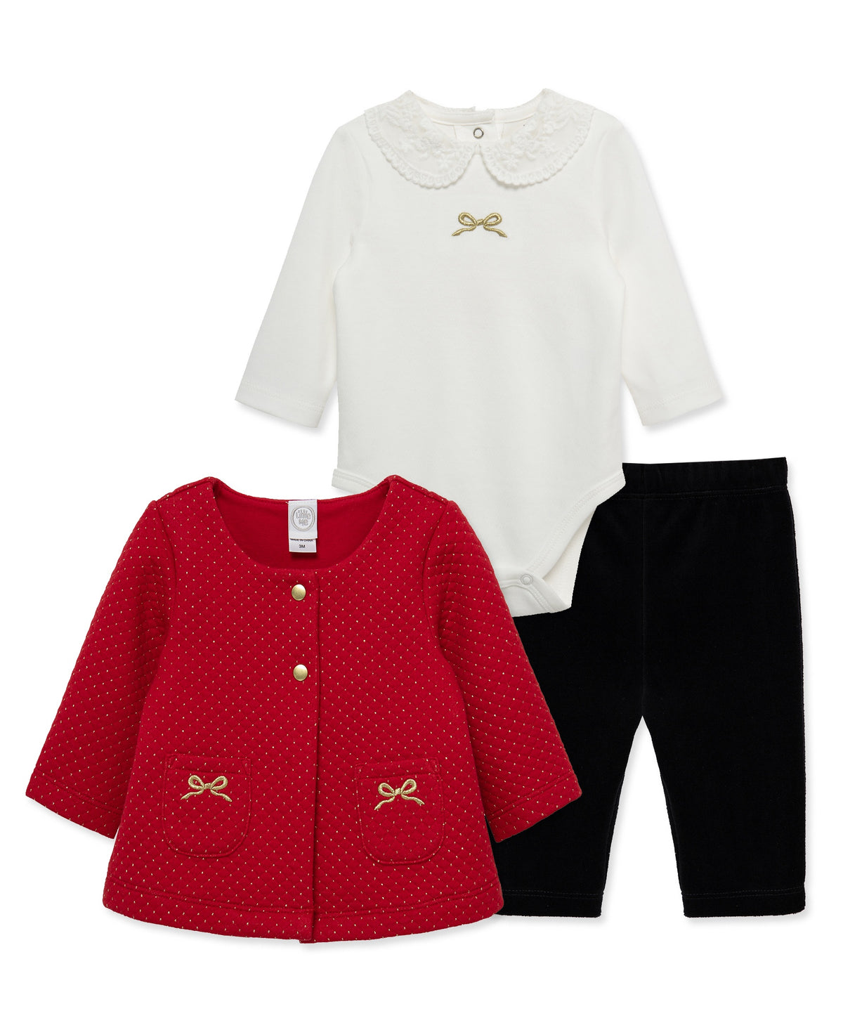 3-Piece Bows Cardigan Set