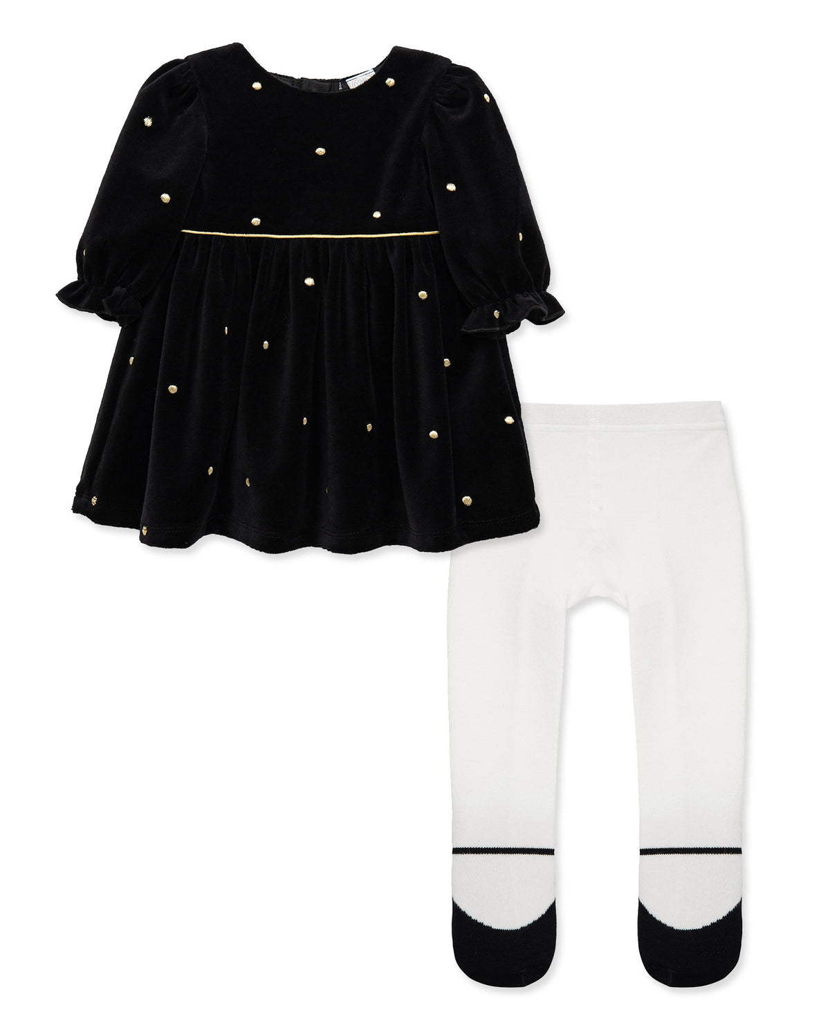 Dressy Gold Dot Dress Set