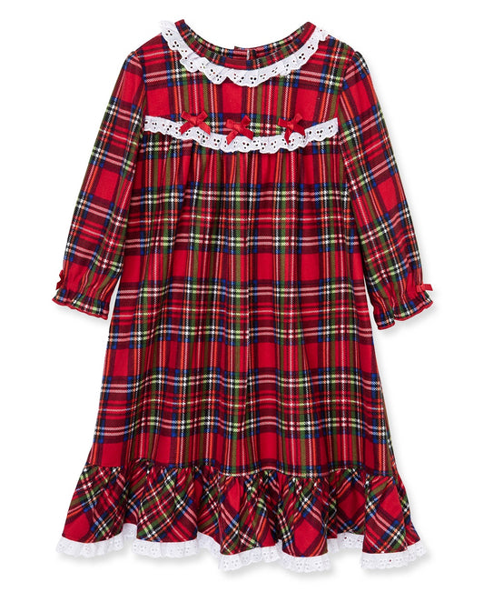 Kid Plaid Gown w/ Lace & Bows