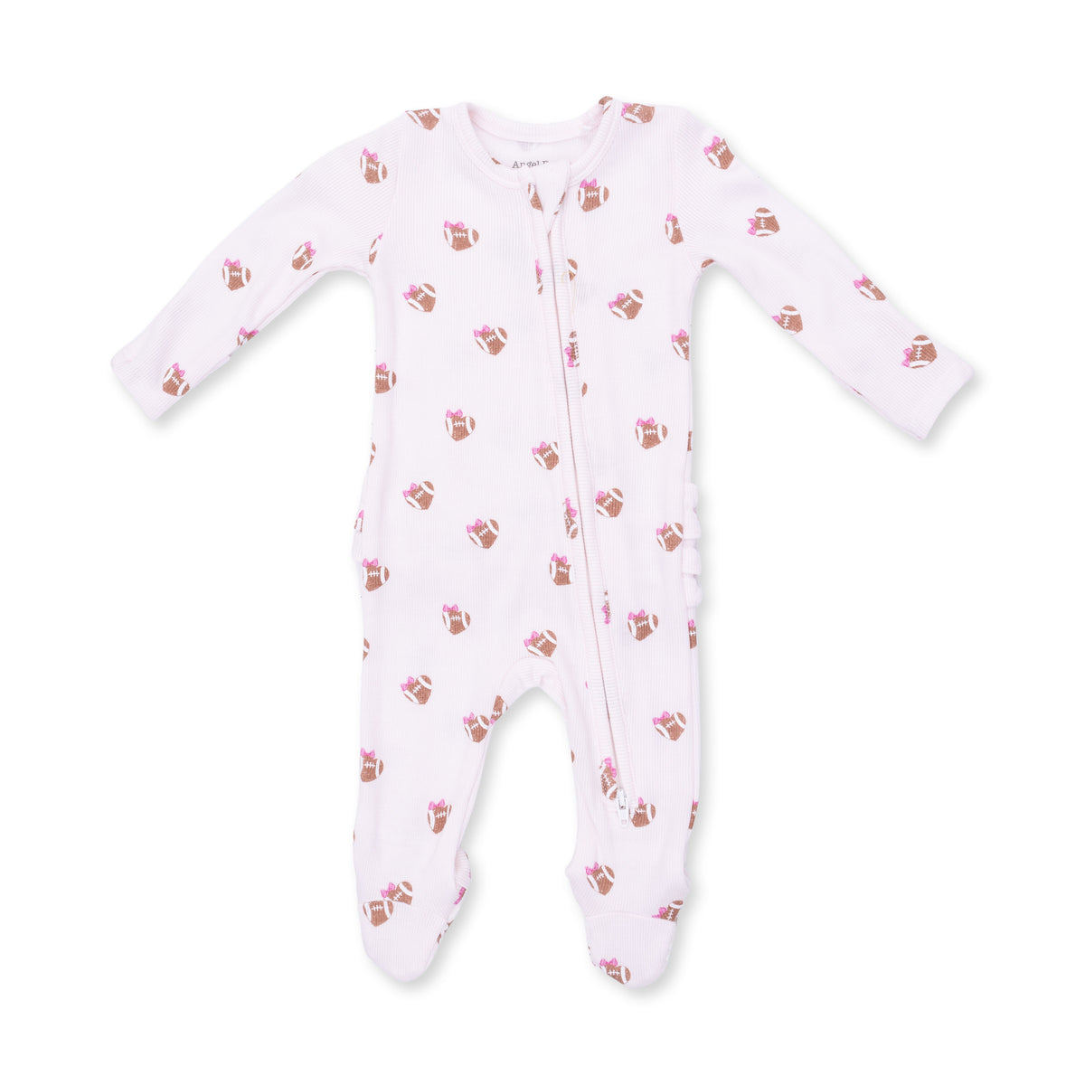 Mini Football Hearts Zipper Footie