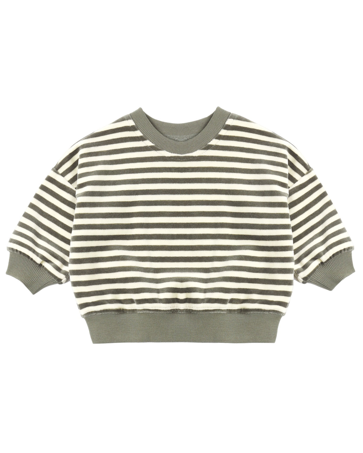 Striped Velour Relaxed Sweatshirt