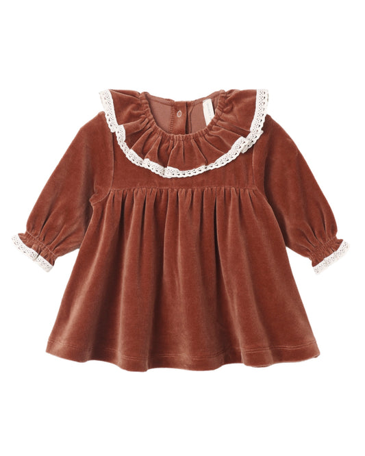Velour Ruffles Baby Dress