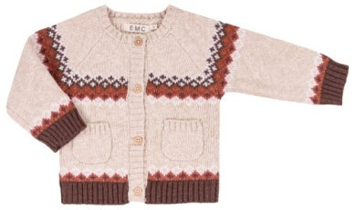 Patterned Jacquard Knitted Baby Cardigan