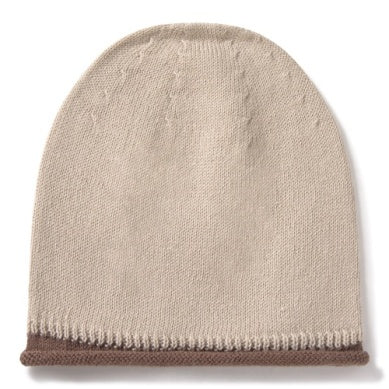 Knit Beige Plain Hat