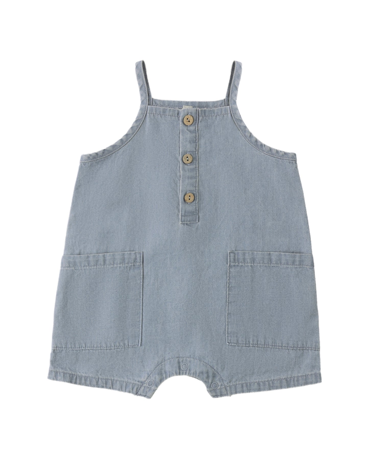 Chambray Oakly Denim Shortie Romper