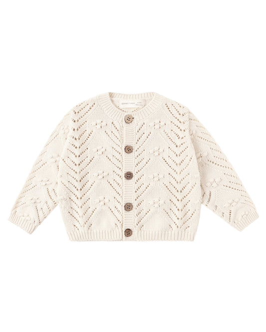 Natural Knit Toddler Cardigan w/ Wood Buttons