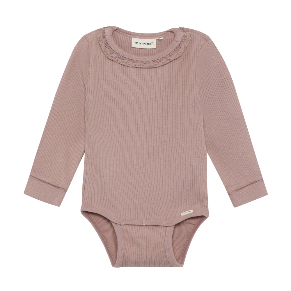 Rib LS Onesie Mauve