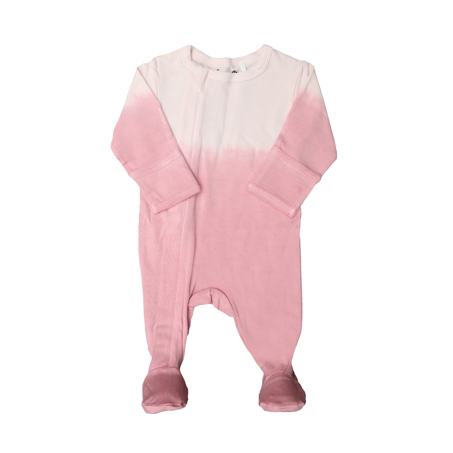 Silver Pink Dip Dye Modal Zipper Footie