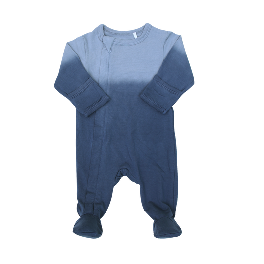 Steel Blue Ombre Dip Dye Modal Footie