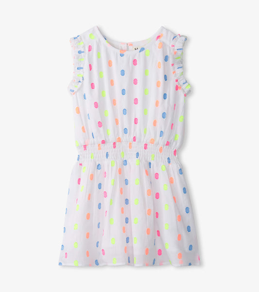 Summer Dots Woven Play Dress- White