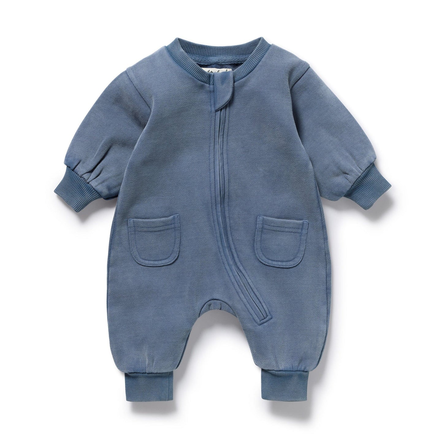 Twilight Blue Brushed Romper Organic