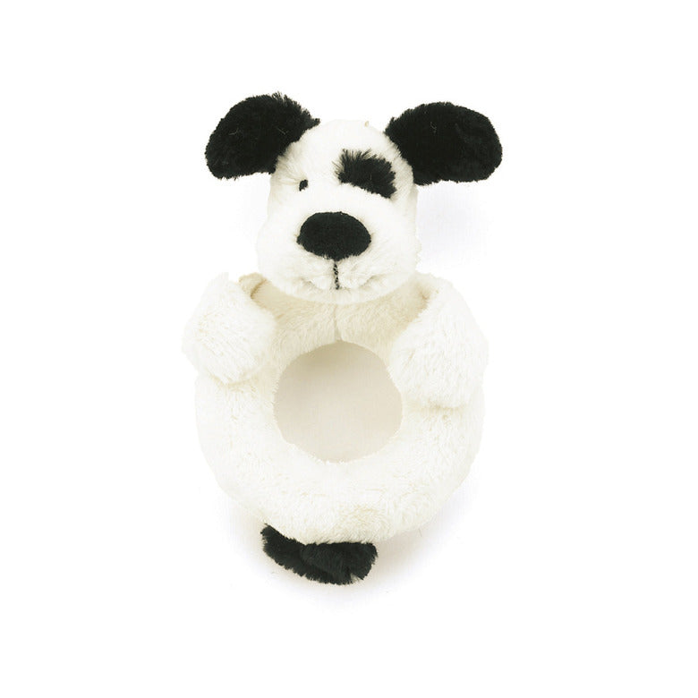 Black & Cream Bashful Ring Rattle