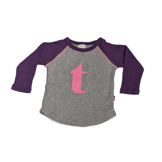 "T" Purple & Bubblegum Initial Tee