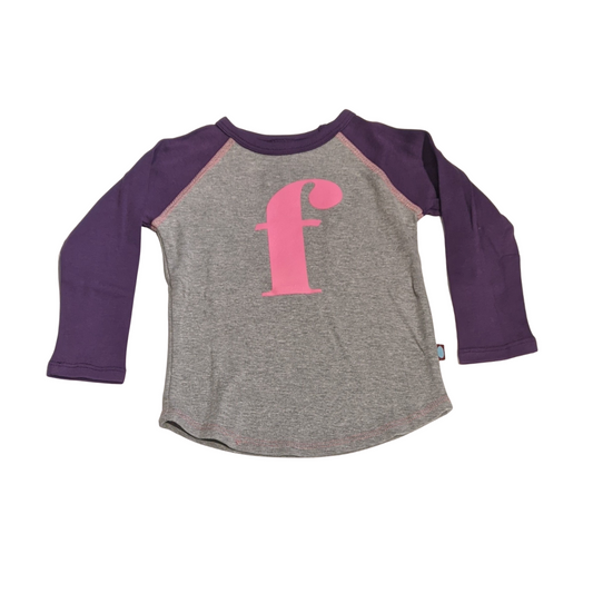 "F" Purple & Bubblegum Initial Tee