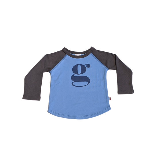 "G" Charcoal & Sky Blue Initial Tee