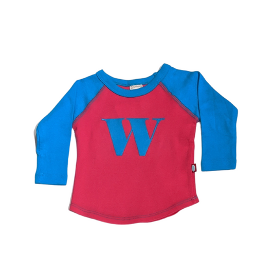 "W" Hot Pink & Turquoise Initial Tee