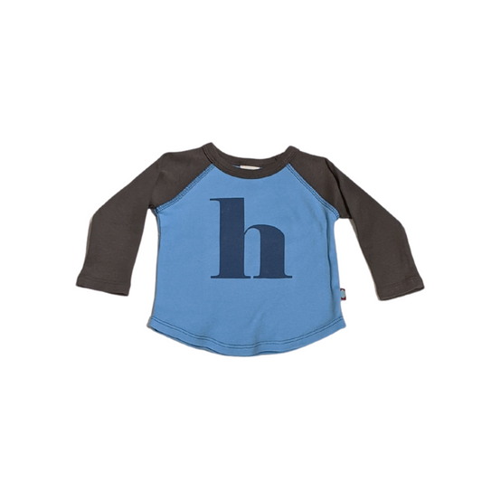 "H" Charcoal & Sky Blue Initial
