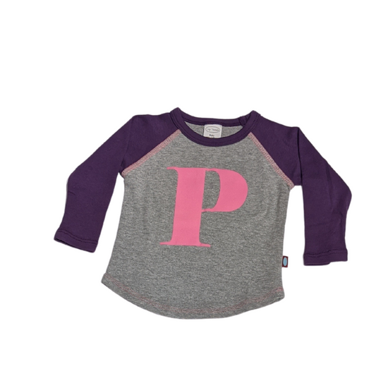 "P" Purple & Bubblegum Initial Tee