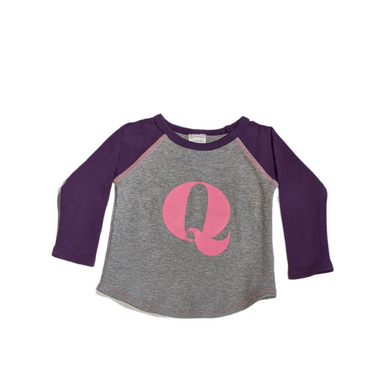 "Q" Purple & Bubblegum Initial Tee