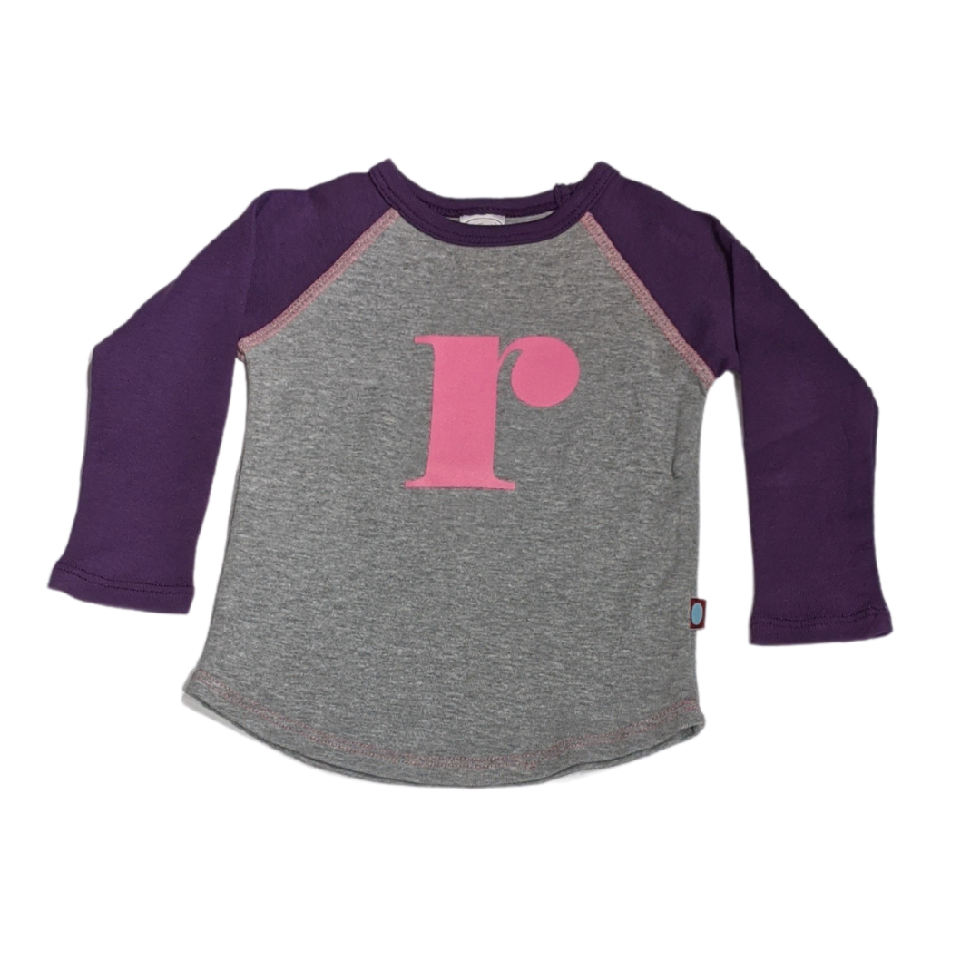 "R" Purple & Bubblegum Initial Tee