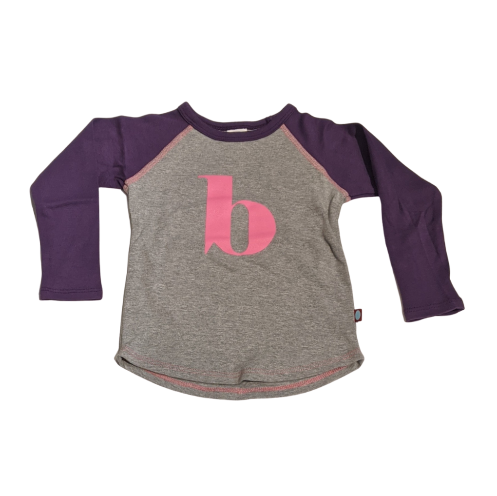 "B" Purple & Bubblegum Initial Tee